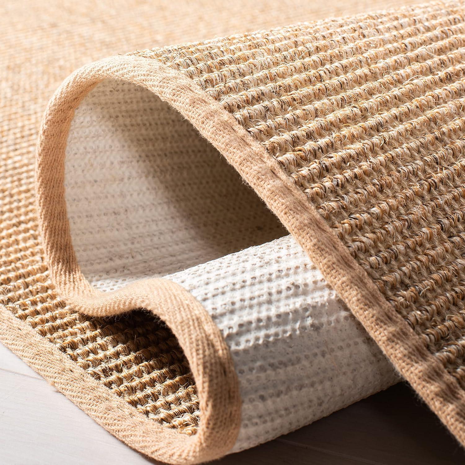imageMartha Stewart x SAFAVIEH Area Rug Collection 9 x 13 Natural Brown Sisal amp Jute Farmhouse Style Ideal for Living Room Bedroom Office Dining Space MSR9501ABeigeIvory