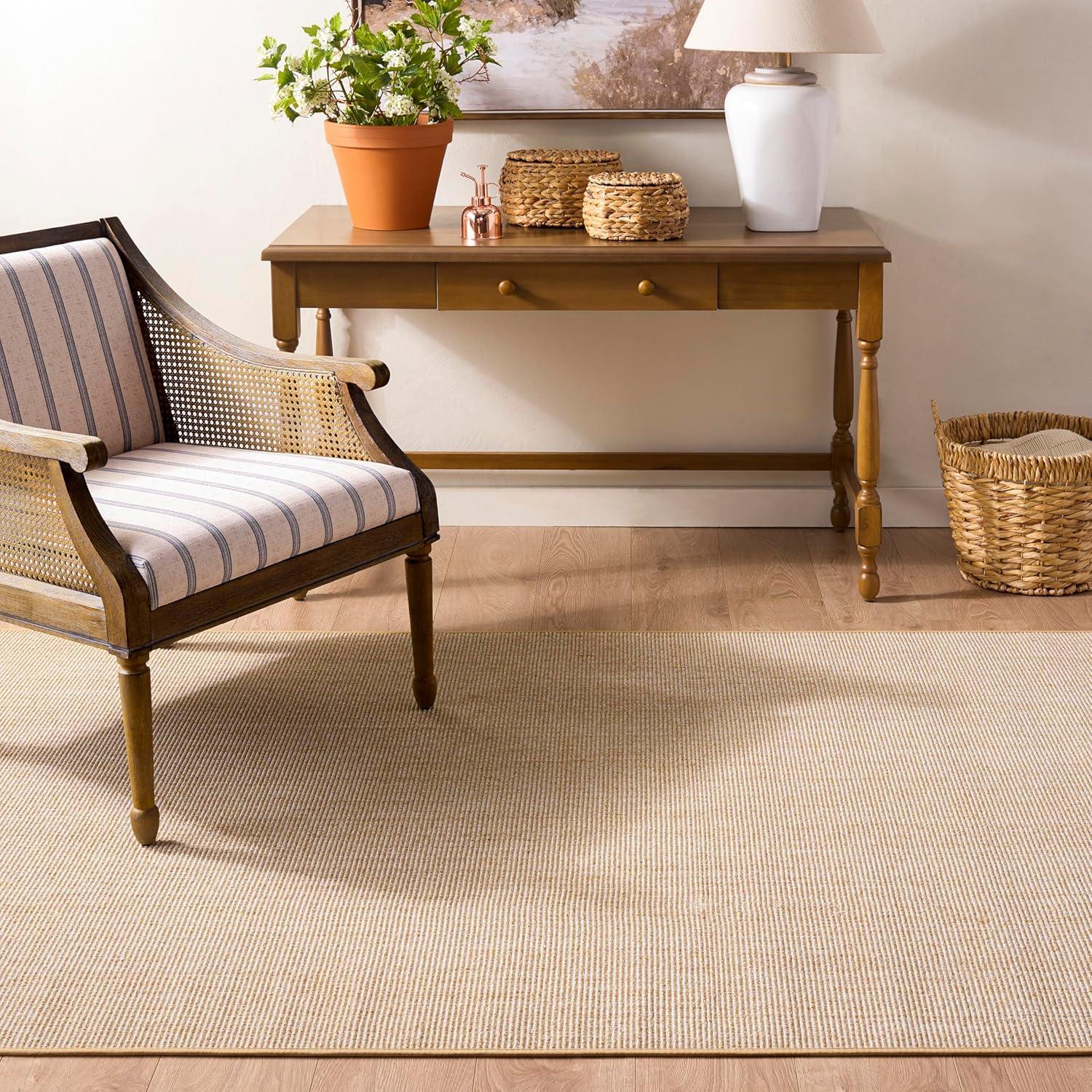 imageMartha Stewart x SAFAVIEH Area Rug Collection 9 x 13 Natural Brown Sisal amp Jute Farmhouse Style Ideal for Living Room Bedroom Office Dining Space MSR9501ABeigeIvory