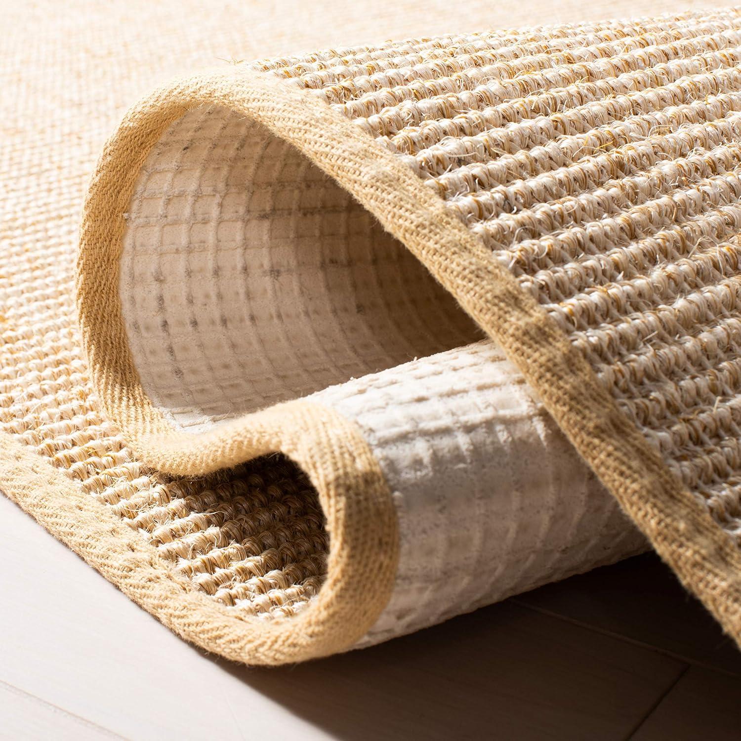 imageMartha Stewart x SAFAVIEH Area Rug Collection 9 x 13 Natural Brown Sisal amp Jute Farmhouse Style Ideal for Living Room Bedroom Office Dining Space MSR9501ABeigeIvory