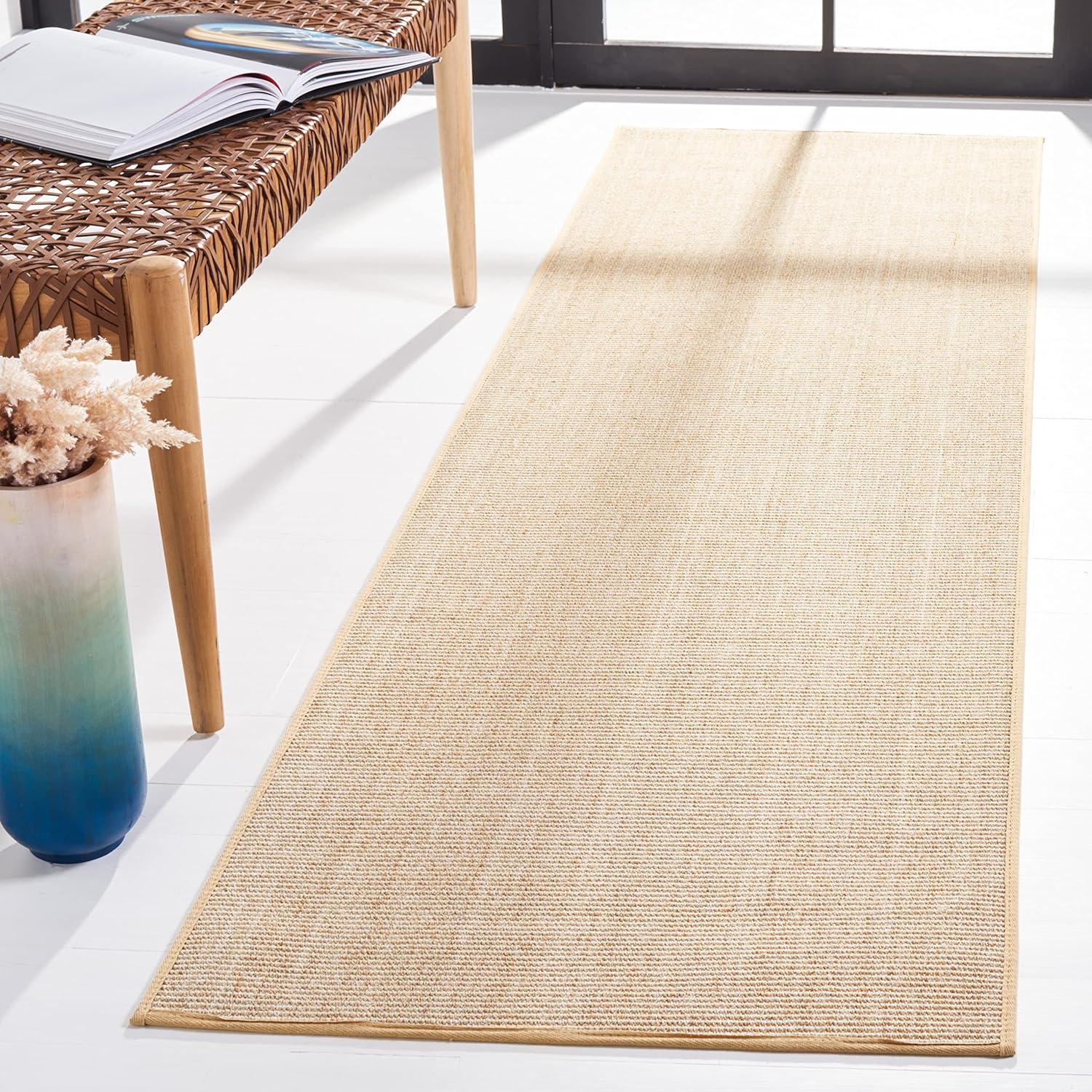 imageMartha Stewart x SAFAVIEH Area Rug Collection 9 x 13 Natural Brown Sisal amp Jute Farmhouse Style Ideal for Living Room Bedroom Office Dining Space MSR9501ABeigeIvory