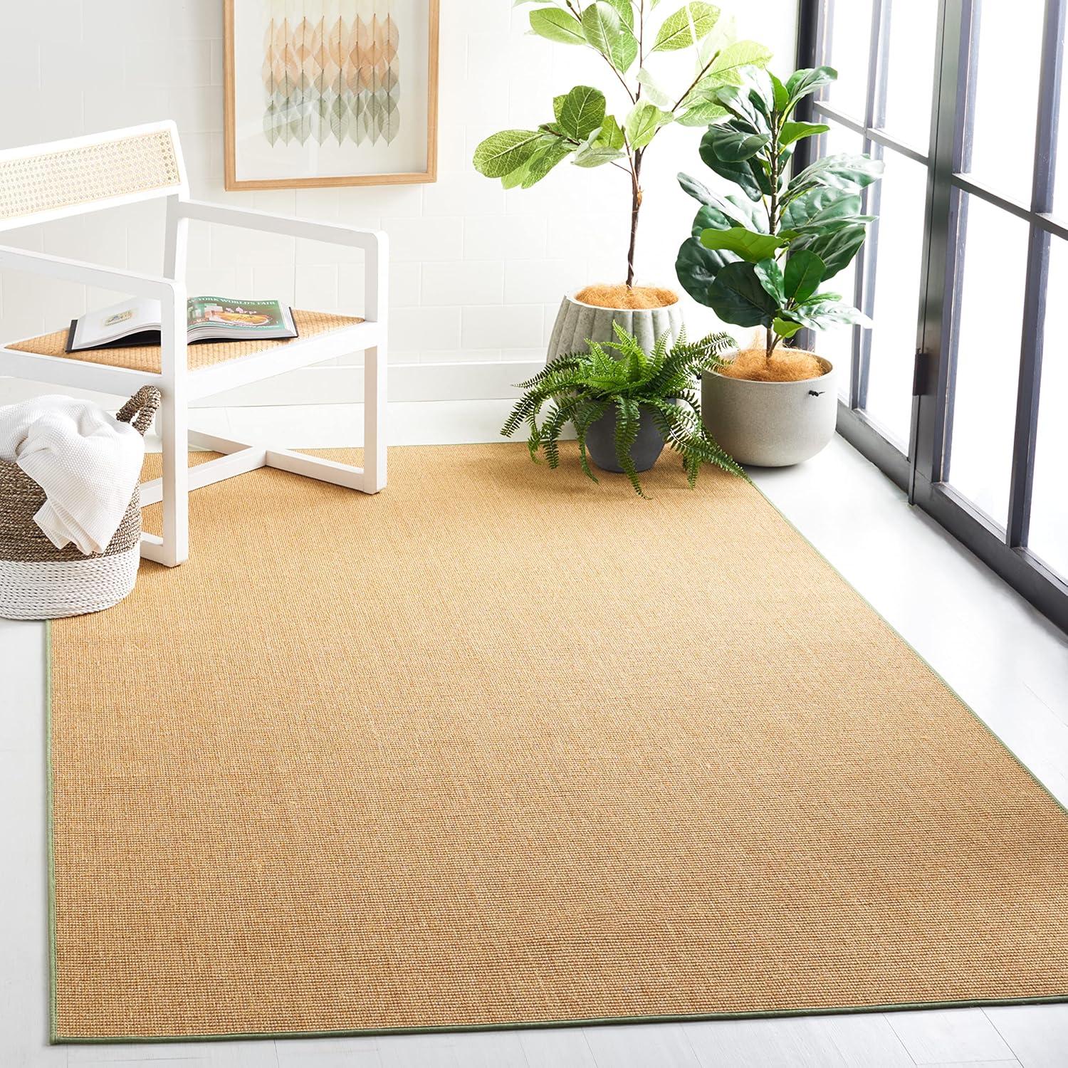 imageMartha Stewart x SAFAVIEH Area Rug Collection 9 x 13 Natural Brown Sisal amp Jute Farmhouse Style Ideal for Living Room Bedroom Office Dining Space MSR9501ANaturalGreen