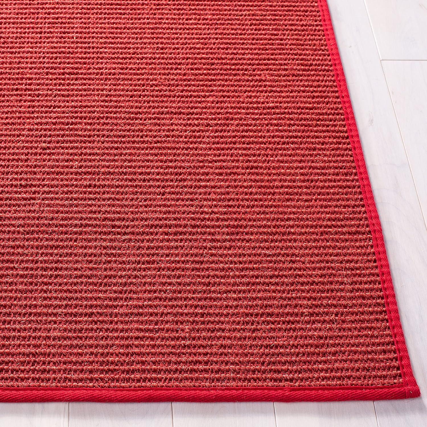 imageMartha Stewart x SAFAVIEH Area Rug Collection 9 x 13 Natural Brown Sisal amp Jute Farmhouse Style Ideal for Living Room Bedroom Office Dining Space MSR9501ARed
