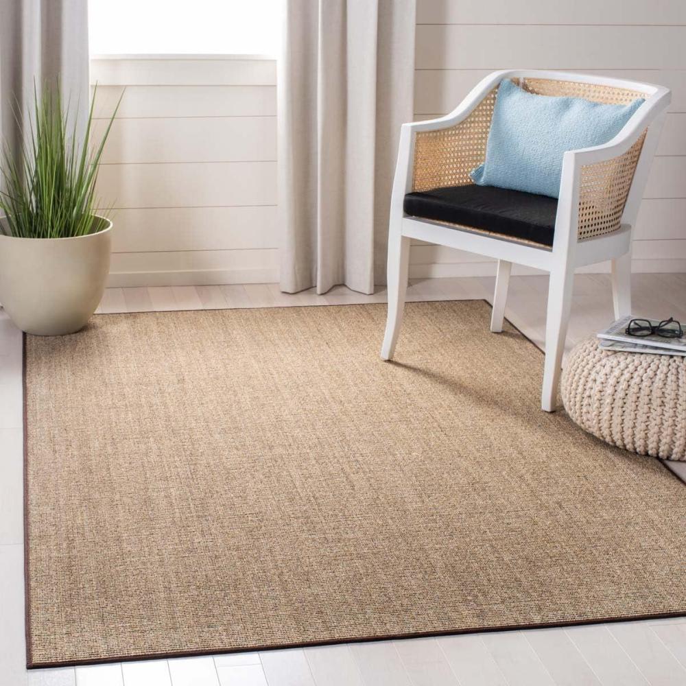 imageMartha Stewart x SAFAVIEH Area Rug Collection  9 x 13 Natural Brown Sisal amp Jute Farmhouse Style Ideal for Living Room Bedroom Office Dining Space MSR9501ALight Brown