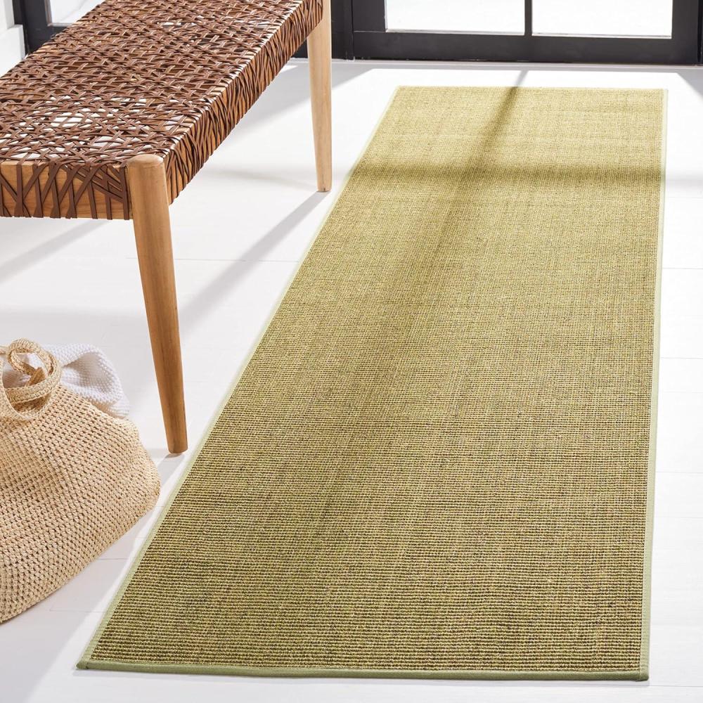 imageMartha Stewart x SAFAVIEH Area Rug Collection  9 x 13 Natural Brown Sisal amp Jute Farmhouse Style Ideal for Living Room Bedroom Office Dining Space MSR9501AGreen