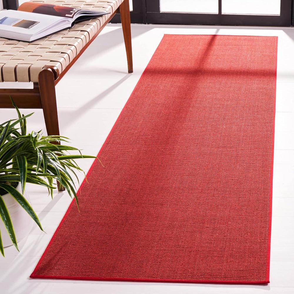 imageMartha Stewart x SAFAVIEH Area Rug Collection 9 x 13 Natural Brown Sisal amp Jute Farmhouse Style Ideal for Living Room Bedroom Office Dining Space MSR9501ARed