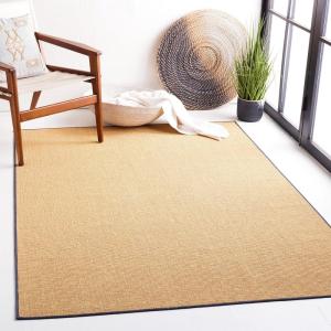 Martha Stewart x SAFAVIEH Area Rug Collection – 9′ x 13′, Natural Brown, Sisal & Jute, Farmhouse Style, Ideal for Living Room, Bedroom, Office, Dining Space (MSR9501A)(Natural/Grey)