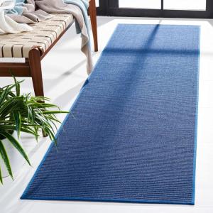 Martha Stewart x SAFAVIEH Area Rug Collection – 9′ x 13′, Natural Brown, Sisal & Jute, Farmhouse Style, Ideal for Living Room, Bedroom, Office, Dining Space (MSR9501A)(Blue)