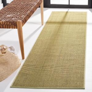 Martha Stewart x SAFAVIEH Area Rug Collection – 9′ x 13′, Natural Brown, Sisal & Jute, Farmhouse Style, Ideal for Living Room, Bedroom, Office, Dining Space (MSR9501A)(Green)