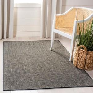 Martha Stewart x SAFAVIEH Area Rug Collection – 9′ x 13′, Natural Brown, Sisal & Jute, Farmhouse Style, Ideal for Living Room, Bedroom, Office, Dining Space (MSR9501A)(Charcoal)