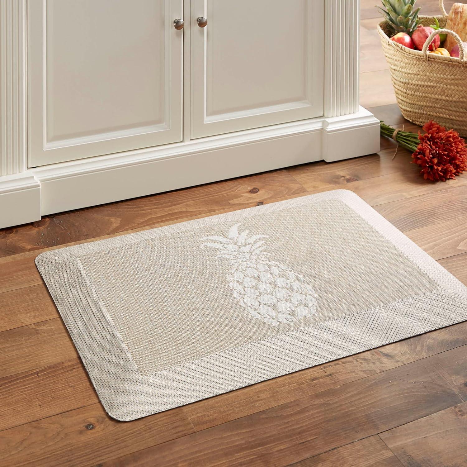 imageMartha Stewart Aloha Modern Pineapple AntiFatigue AirInfused Kitchen Mat Spice Red 196x39Beige