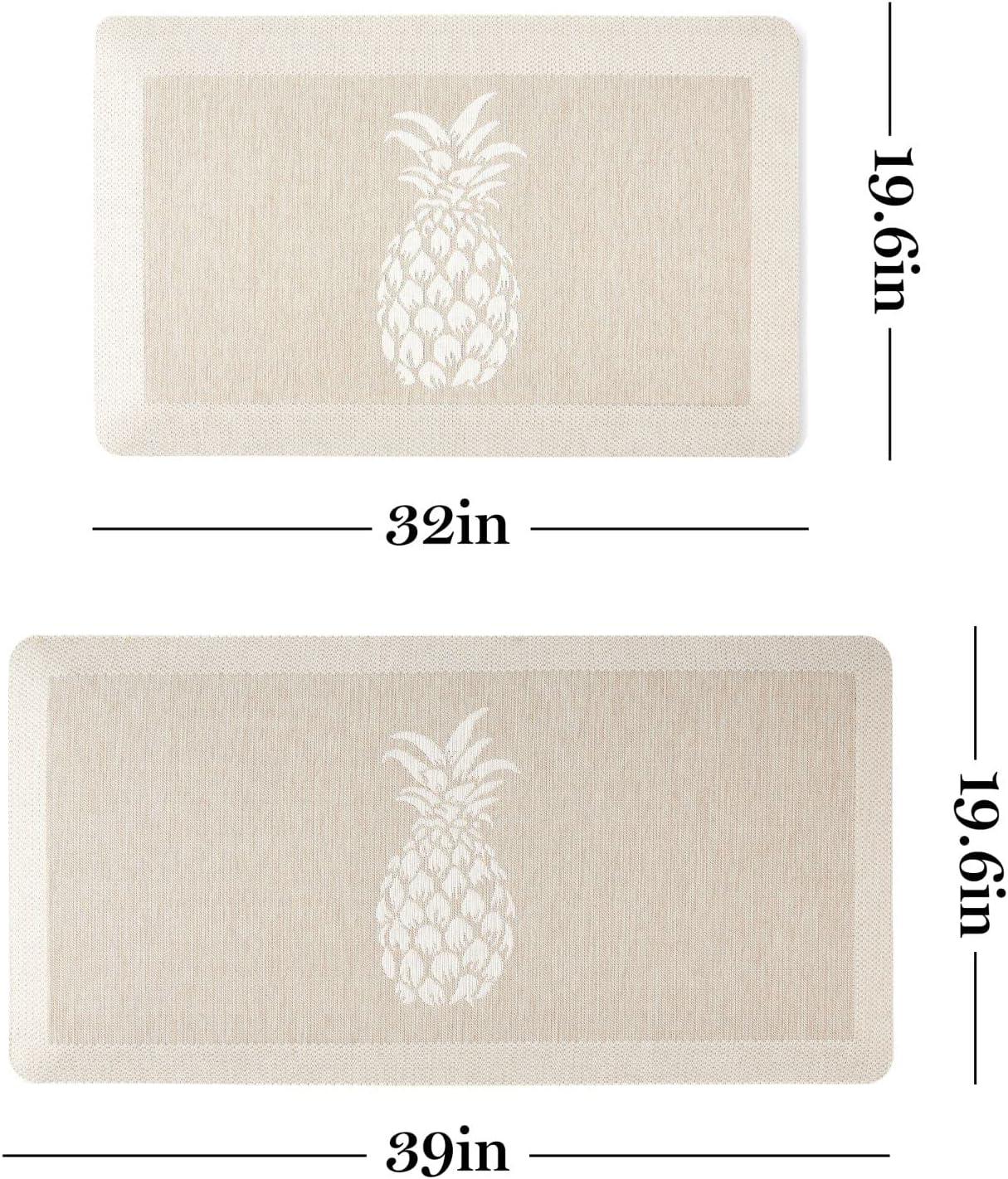 imageMartha Stewart Aloha Modern Pineapple AntiFatigue AirInfused Kitchen Mat Spice Red 196x39Beige