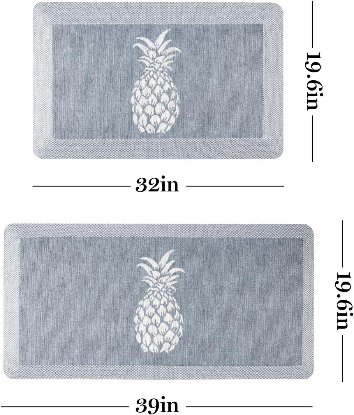 imageMartha Stewart Aloha Modern Pineapple AntiFatigue AirInfused Kitchen Mat Spice Red 196x39Blue