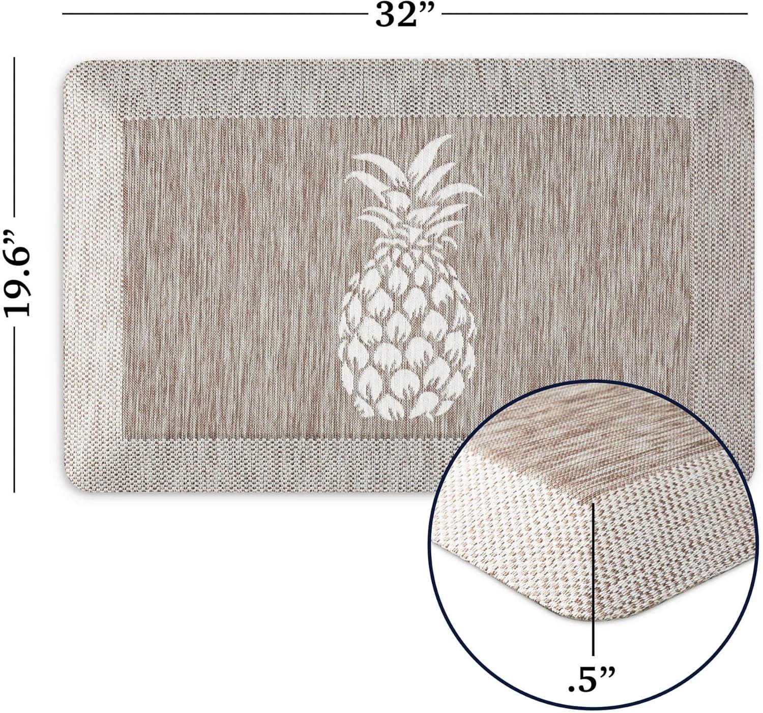 imageMartha Stewart Aloha Modern Pineapple AntiFatigue AirInfused Kitchen Mat Spice Red 196x39Coffee Brown