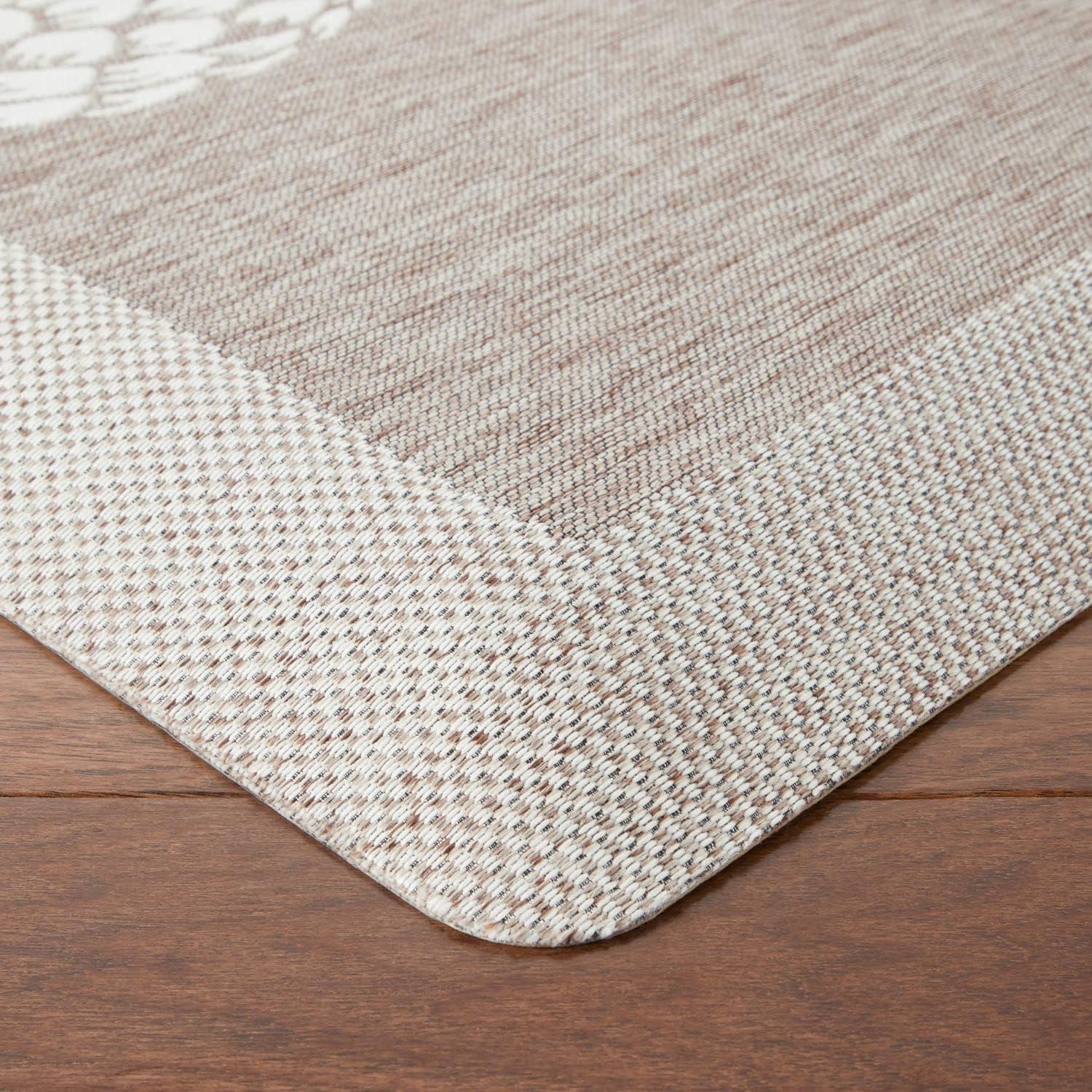 imageMartha Stewart Aloha Modern Pineapple AntiFatigue AirInfused Kitchen Mat Spice Red 196x39Coffee Brown