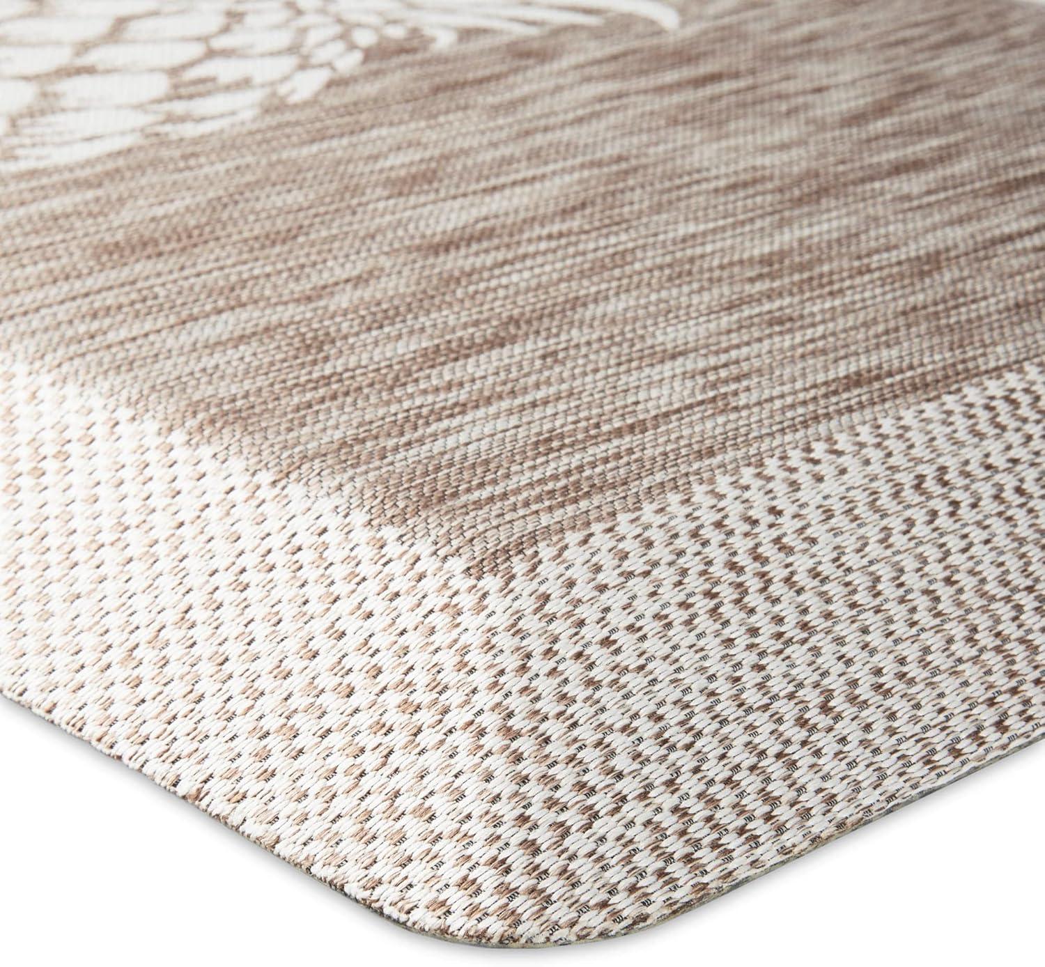 imageMartha Stewart Aloha Modern Pineapple AntiFatigue AirInfused Kitchen Mat Spice Red 196x39Coffee Brown