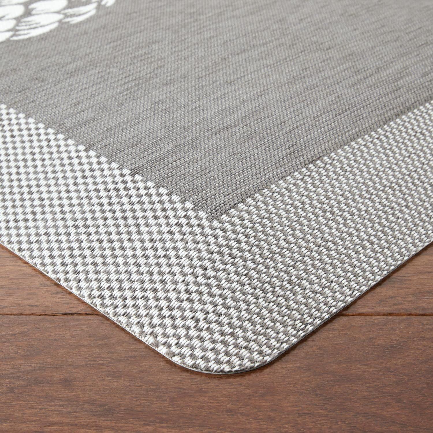 imageMartha Stewart Aloha Modern Pineapple AntiFatigue AirInfused Kitchen Mat Spice Red 196x39Grey