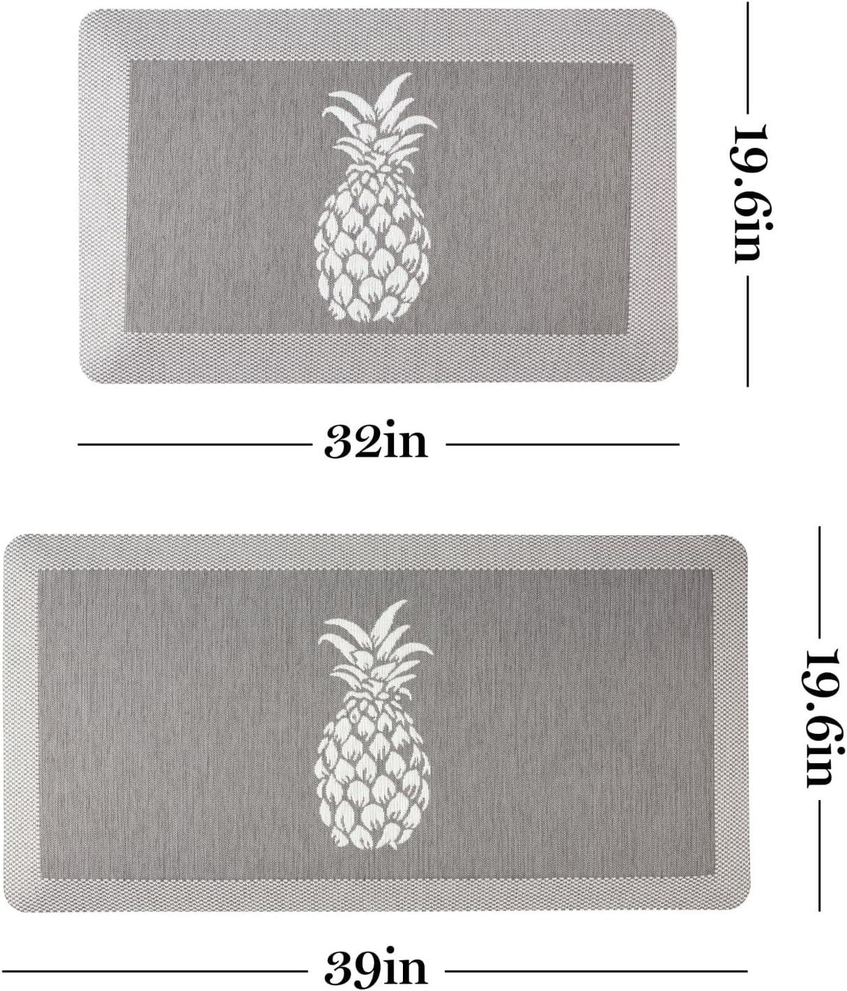 imageMartha Stewart Aloha Modern Pineapple AntiFatigue AirInfused Kitchen Mat Spice Red 196x39Grey
