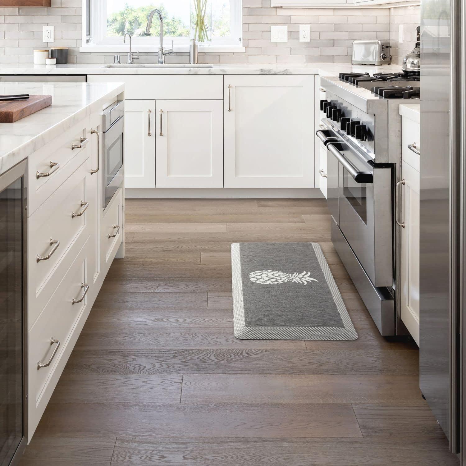 imageMartha Stewart Aloha Modern Pineapple AntiFatigue AirInfused Kitchen Mat Spice Red 196x39Grey