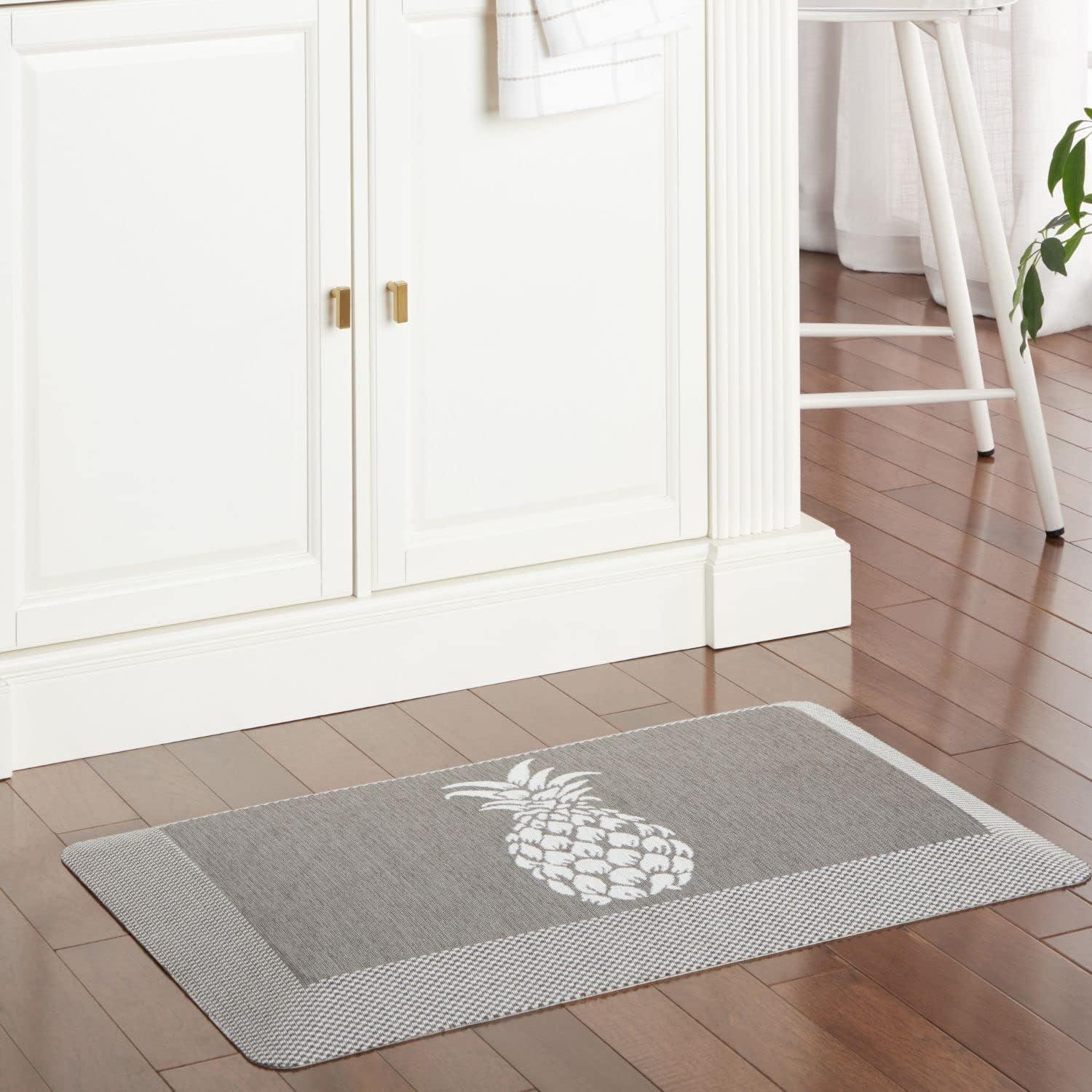 imageMartha Stewart Aloha Modern Pineapple AntiFatigue AirInfused Kitchen Mat Spice Red 196x39Grey