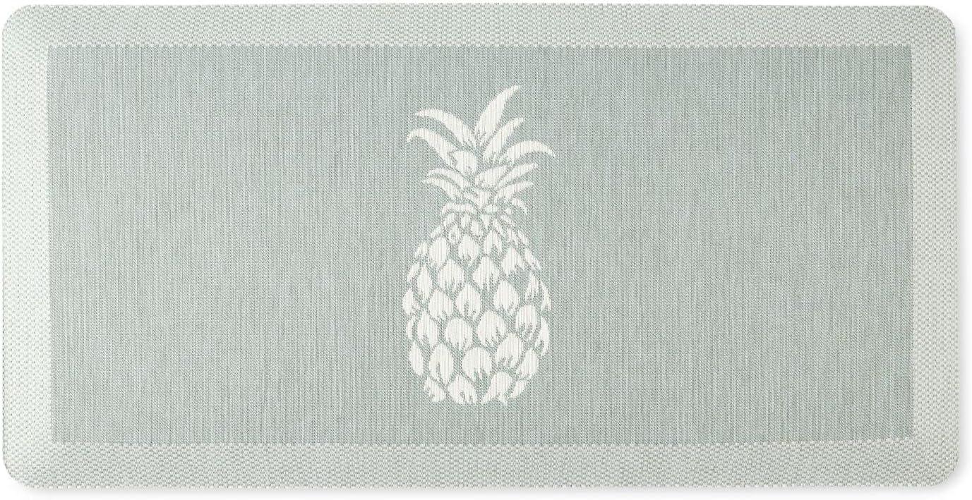 imageMartha Stewart Aloha Modern Pineapple AntiFatigue AirInfused Kitchen Mat Spice Red 196x39Mint Green