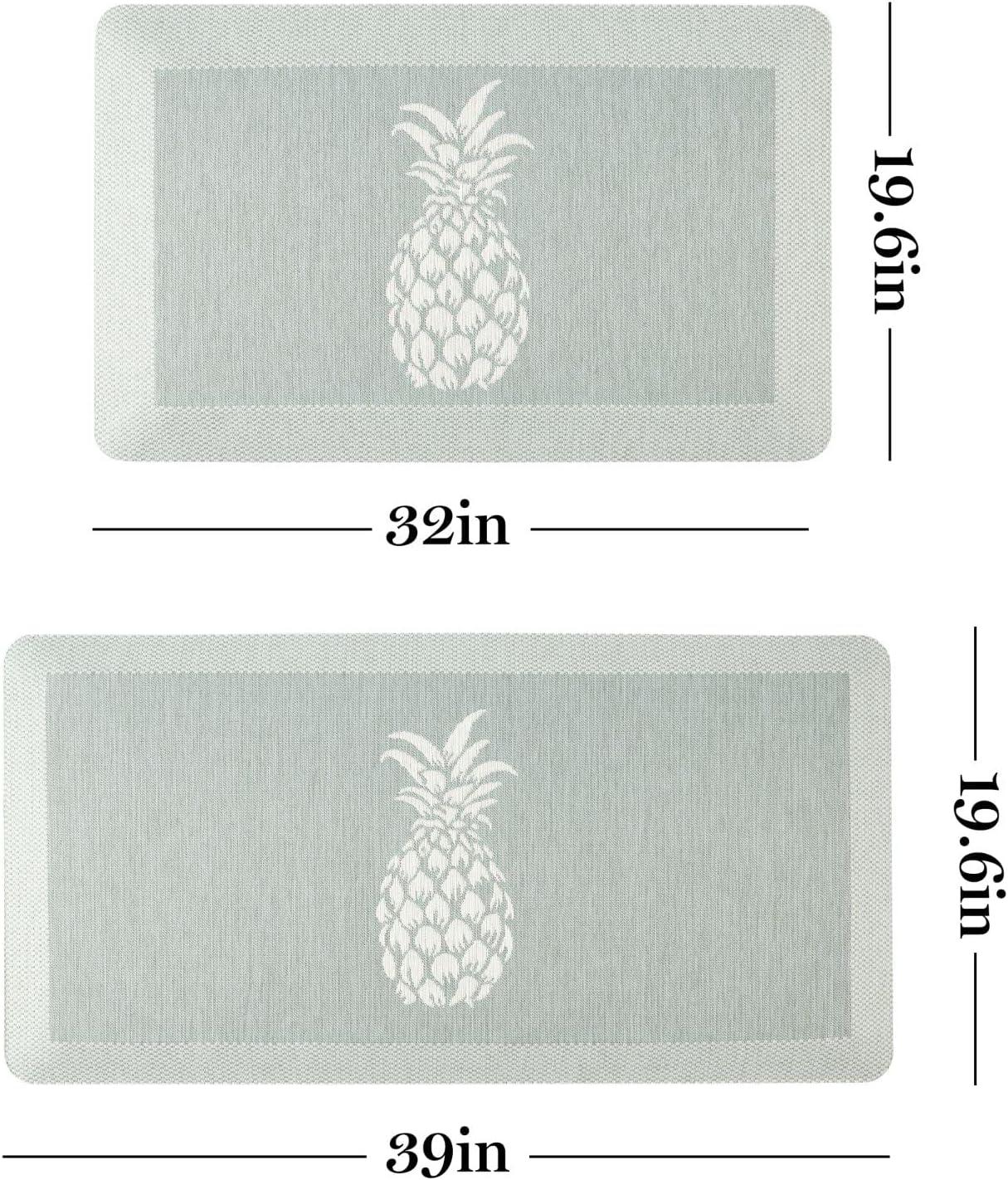 imageMartha Stewart Aloha Modern Pineapple AntiFatigue AirInfused Kitchen Mat Spice Red 196x39Mint Green