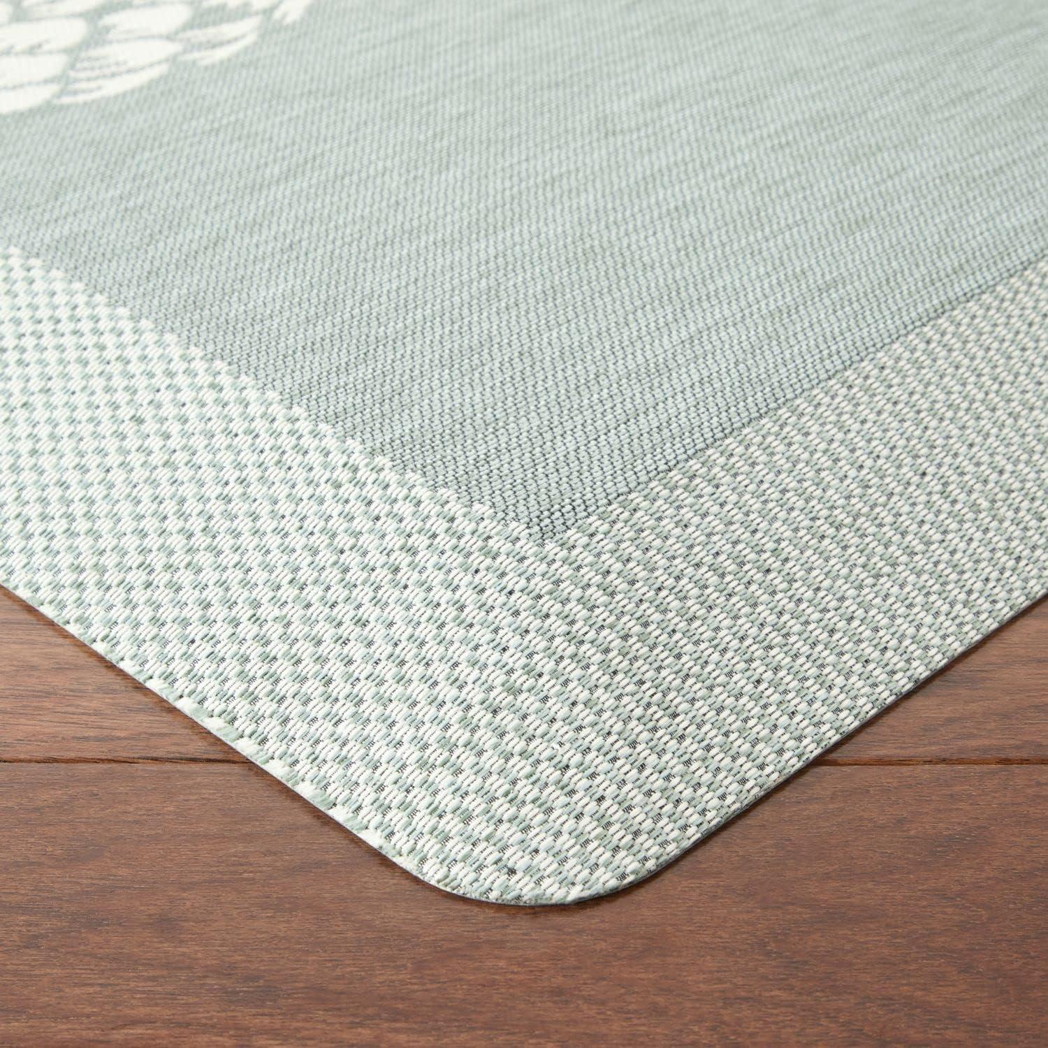 imageMartha Stewart Aloha Modern Pineapple AntiFatigue AirInfused Kitchen Mat Spice Red 196x39Mint Green