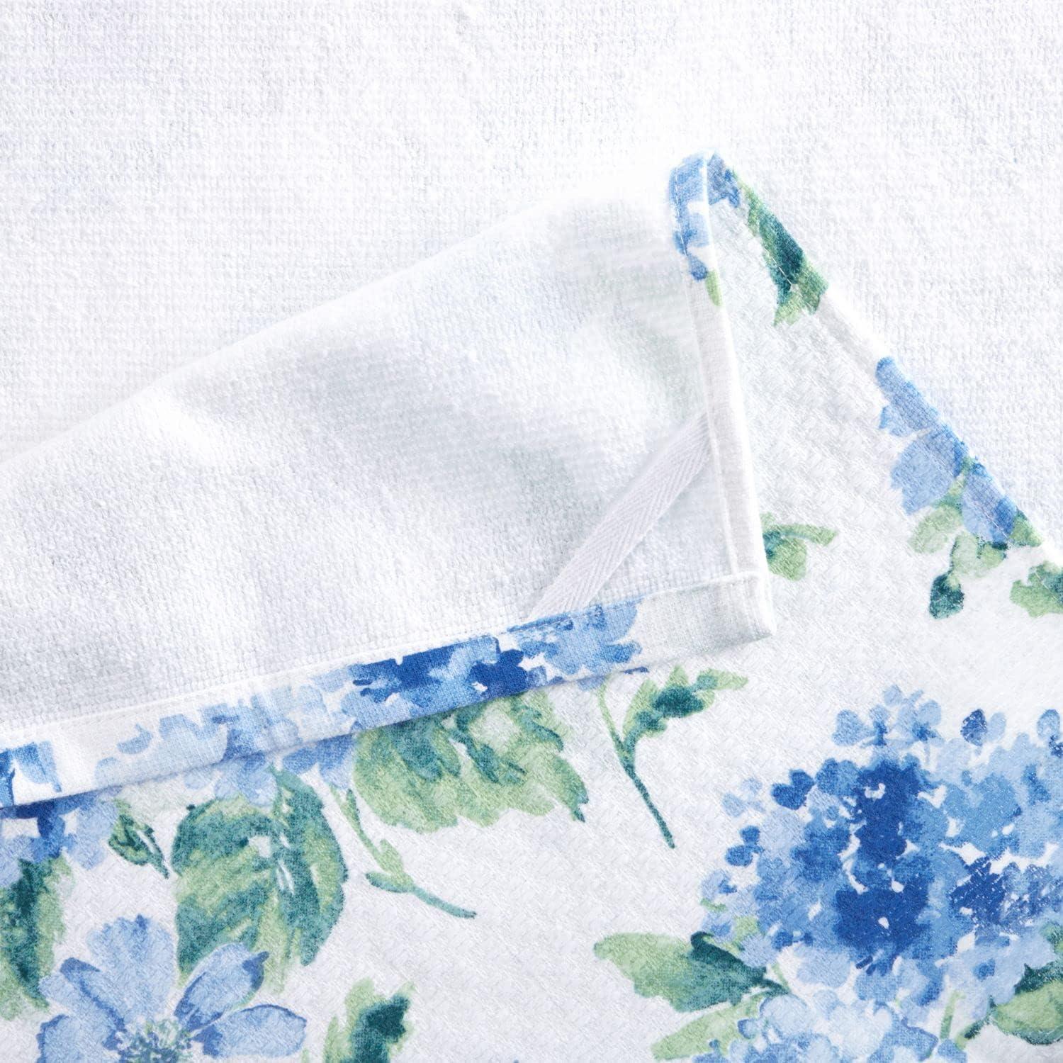 imageMartha Stewart Amber Floral Kitchen Towel Set 4Pack BlueGreen 16x28Blue