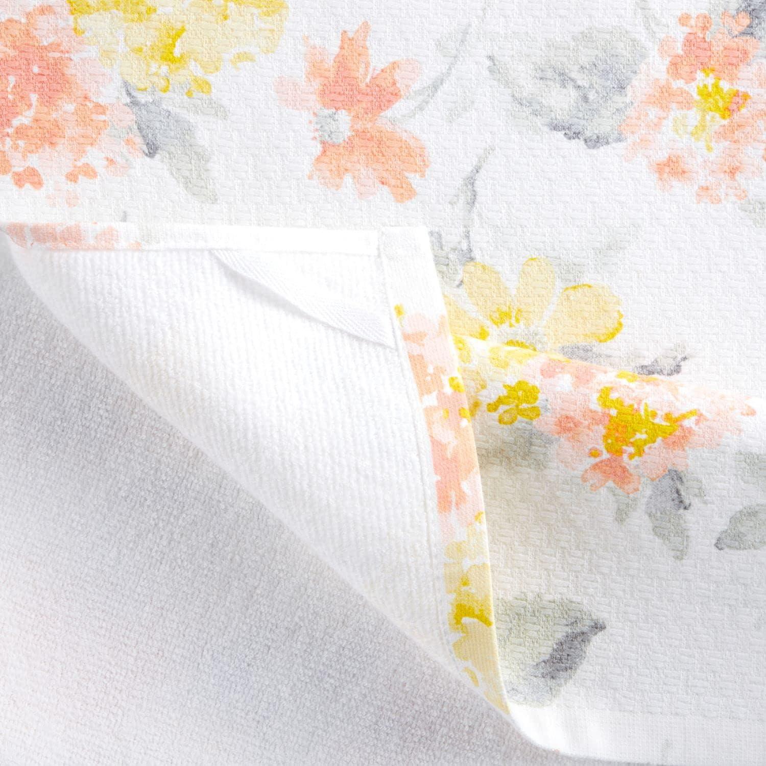 imageMartha Stewart Amber Floral Kitchen Towel Set 4Pack BlueGreen 16x28YellowCoral