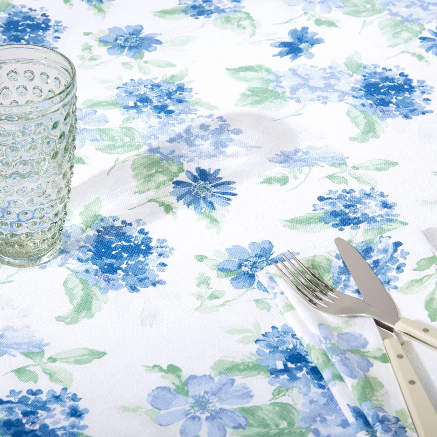 imageMartha Stewart Amber Floral Polyester Cotton Rectangle Tablecloth Single Pack BlueGreen 60x102Blue