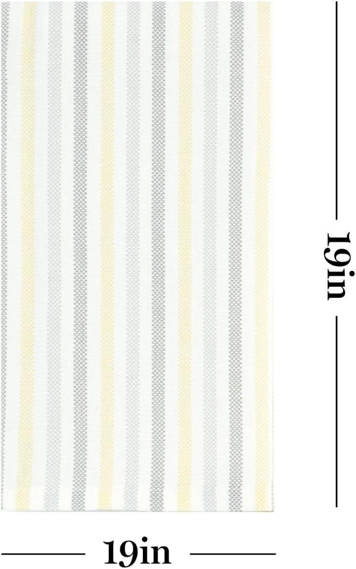 imageMartha Stewart Daisy Stripe Napkin Set 4Pack Green 19x19GreyYellow