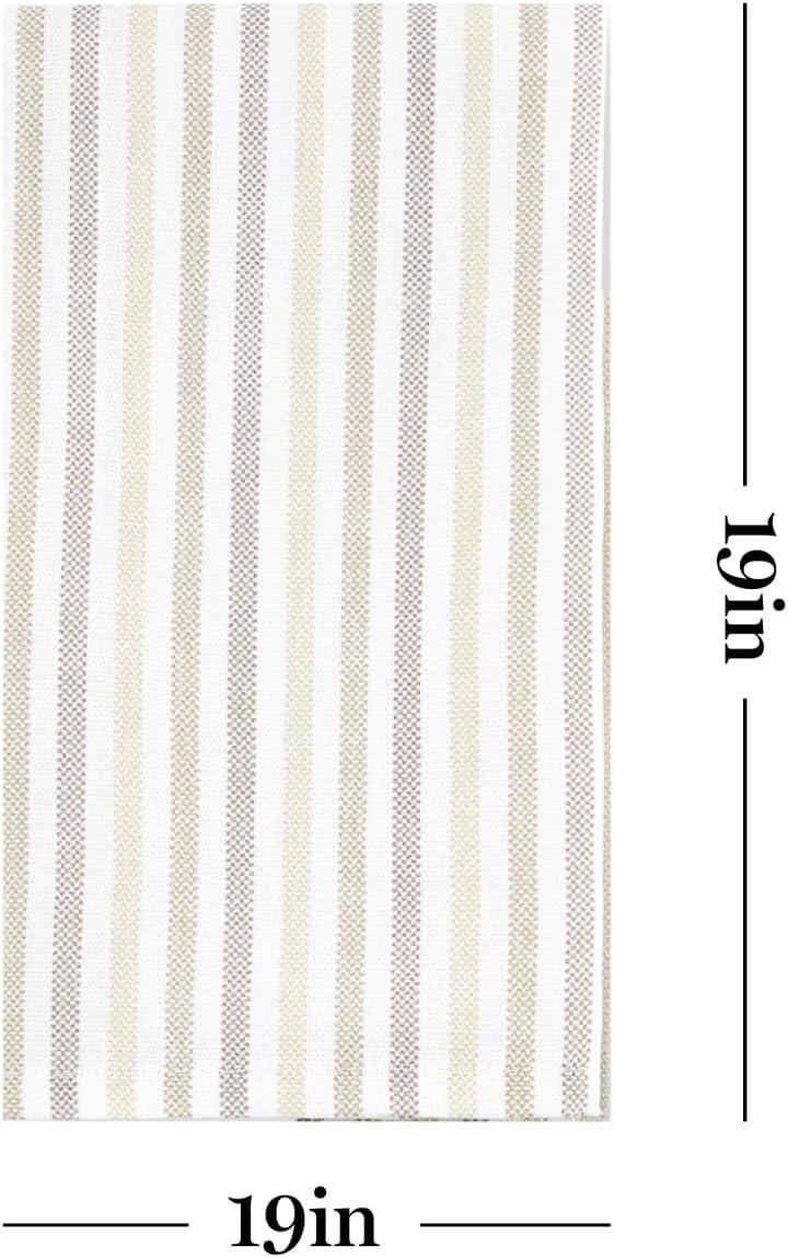 imageMartha Stewart Daisy Stripe Napkin Set 4Pack Green 19x19Linen
