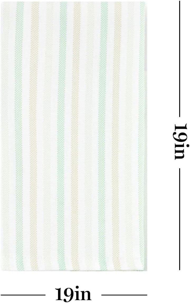 imageMartha Stewart Daisy Stripe Napkin Set 4Pack Green 19x19Mint