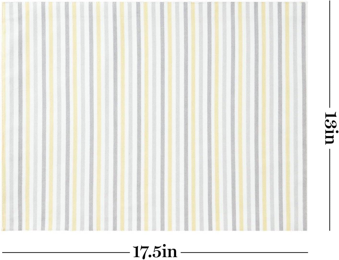 imageMartha Stewart Daisy Stripe Placemat Set 4Pack GreyYellow 13x175GreyYellow