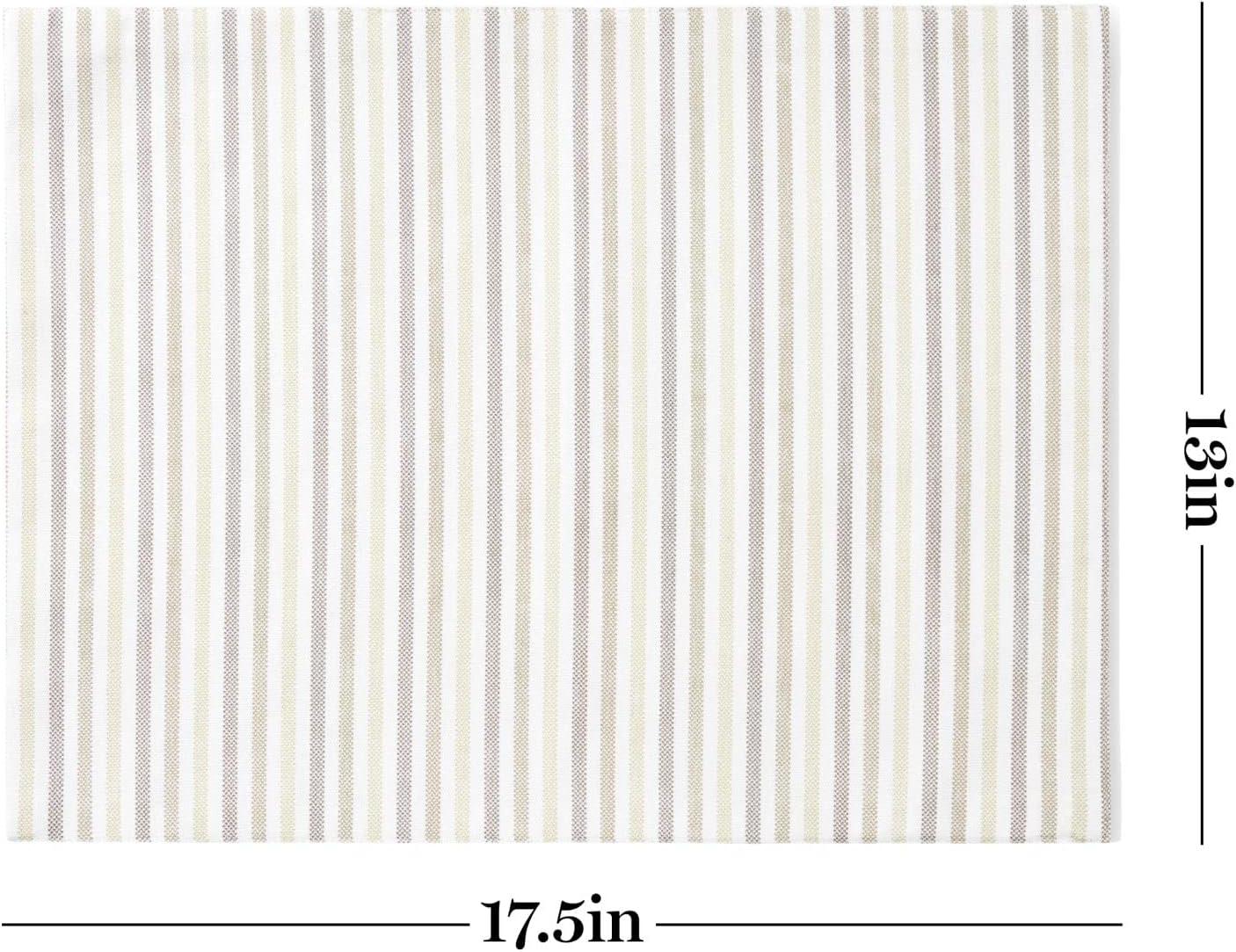 imageMartha Stewart Daisy Stripe Placemat Set 4Pack GreyYellow 13x175Linen