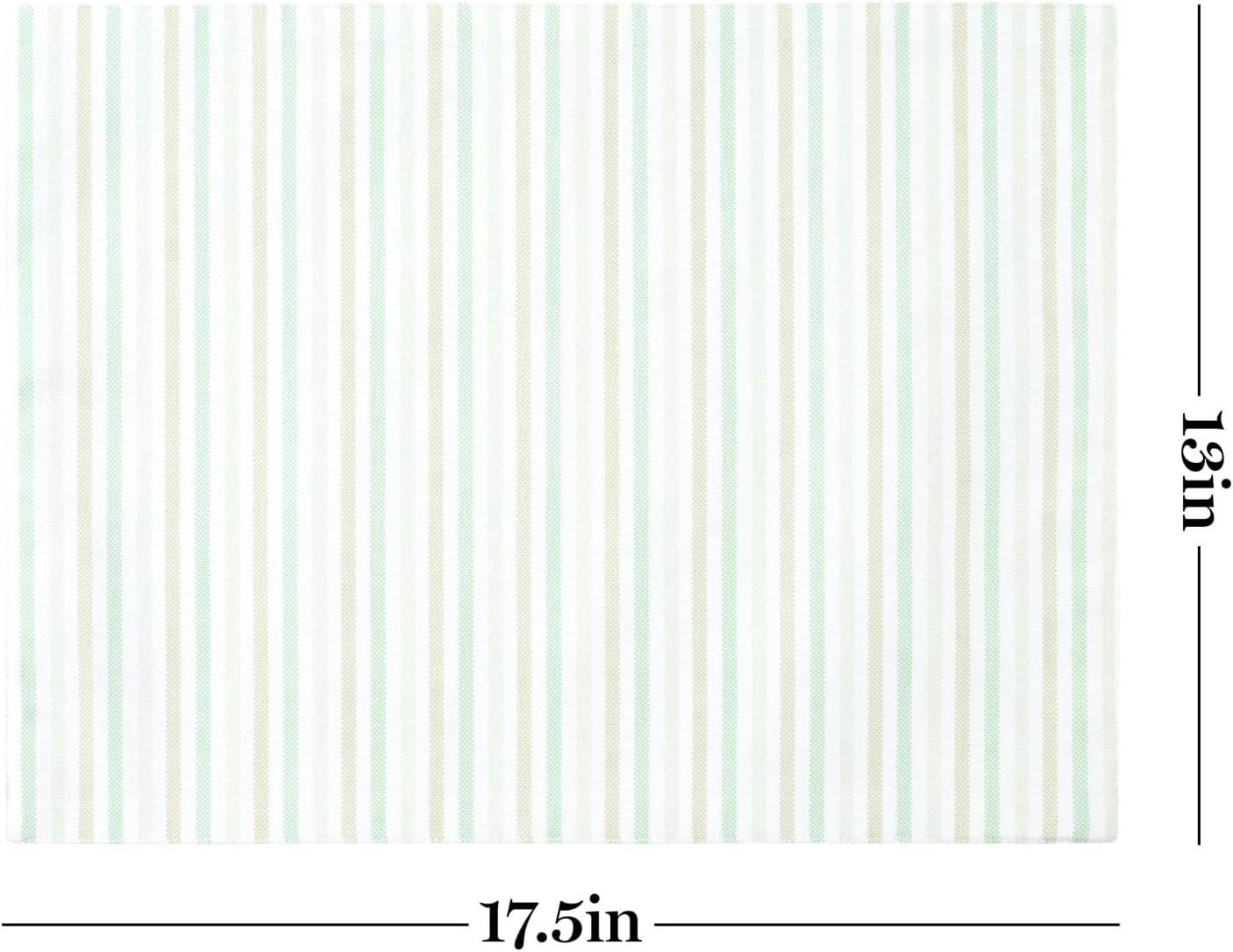 imageMartha Stewart Daisy Stripe Placemat Set 4Pack GreyYellow 13x175Mint