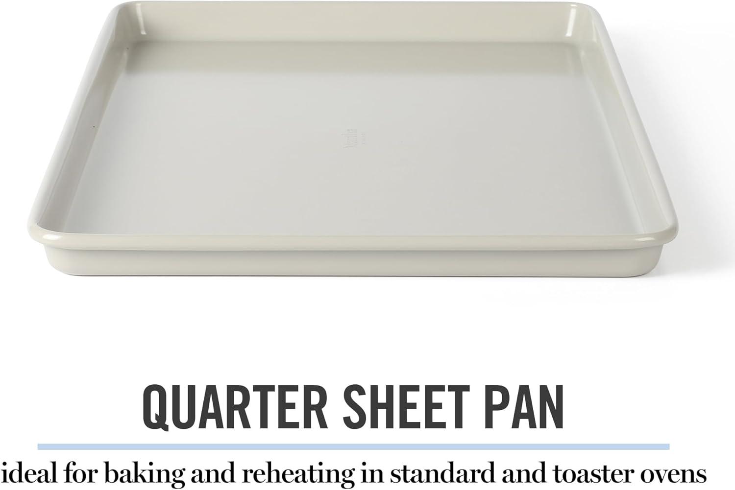 imageMartha Stewart Gallen 15 x 10 Inch Nonstick Carbon Steel Cookie Sheet Cool Grey Durable Bakeware for Even Baking and Easy CleanupCool Gray