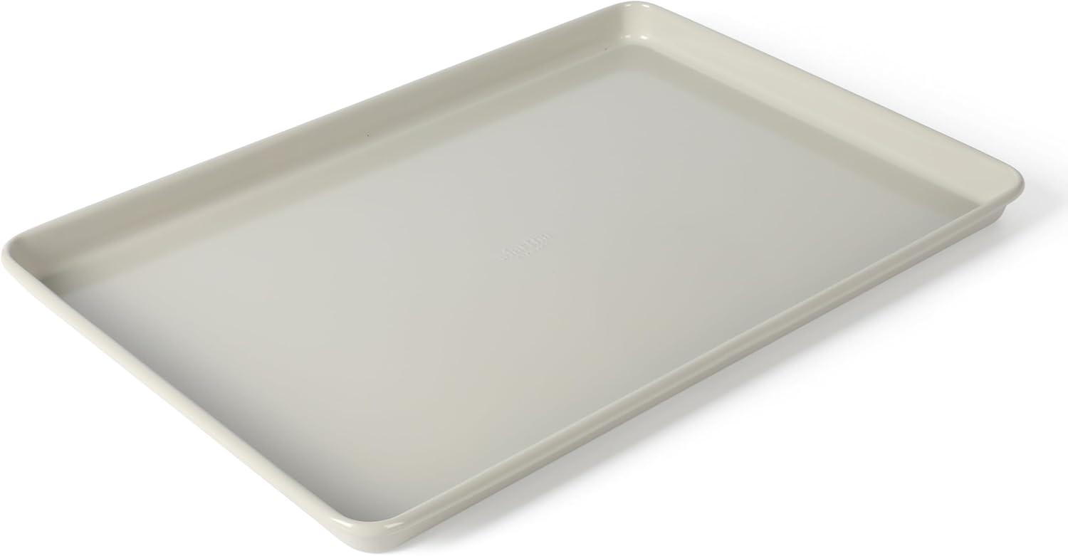 imageMartha Stewart Gallen 15 x 10 Inch Nonstick Carbon Steel Cookie Sheet Cool Grey Durable Bakeware for Even Baking and Easy CleanupCool Gray