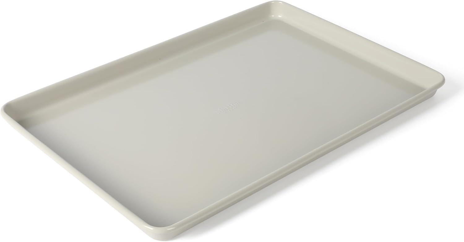 imageMartha Stewart Gallen 15 x 10 Inch Nonstick Carbon Steel Cookie Sheet Cool Grey Durable Bakeware for Even Baking and Easy CleanupCool Gray