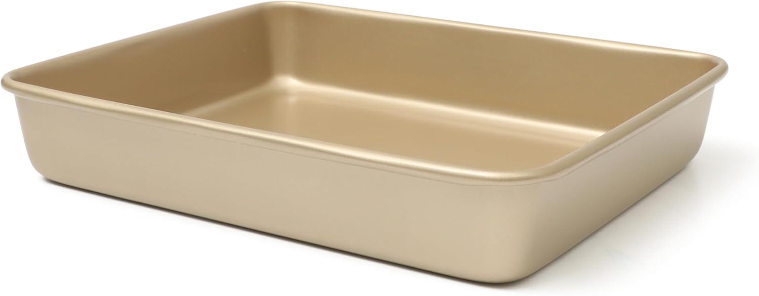 imageMartha Stewart Gallen 3Piece Baking Pan Set 13 15 17 Baking Pans Ceramic Nonstick PFAFree Carbon Steel Champagne Oven Safe to 450F WarpResistant Easy to Clean Taupe