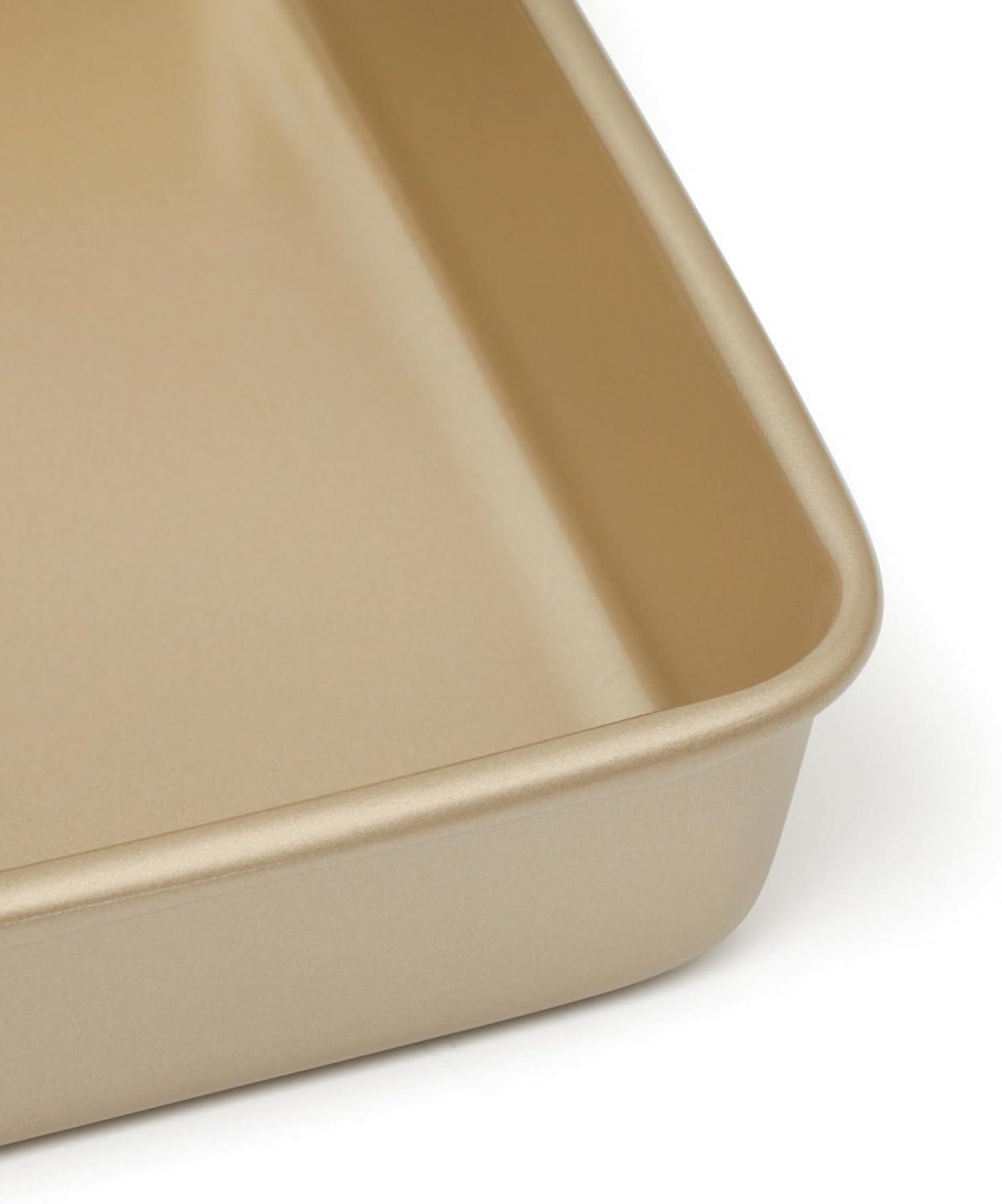 imageMartha Stewart Gallen 3Piece Baking Pan Set 13 15 17 Baking Pans Ceramic Nonstick PFAFree Carbon Steel Champagne Oven Safe to 450F WarpResistant Easy to Clean Taupe