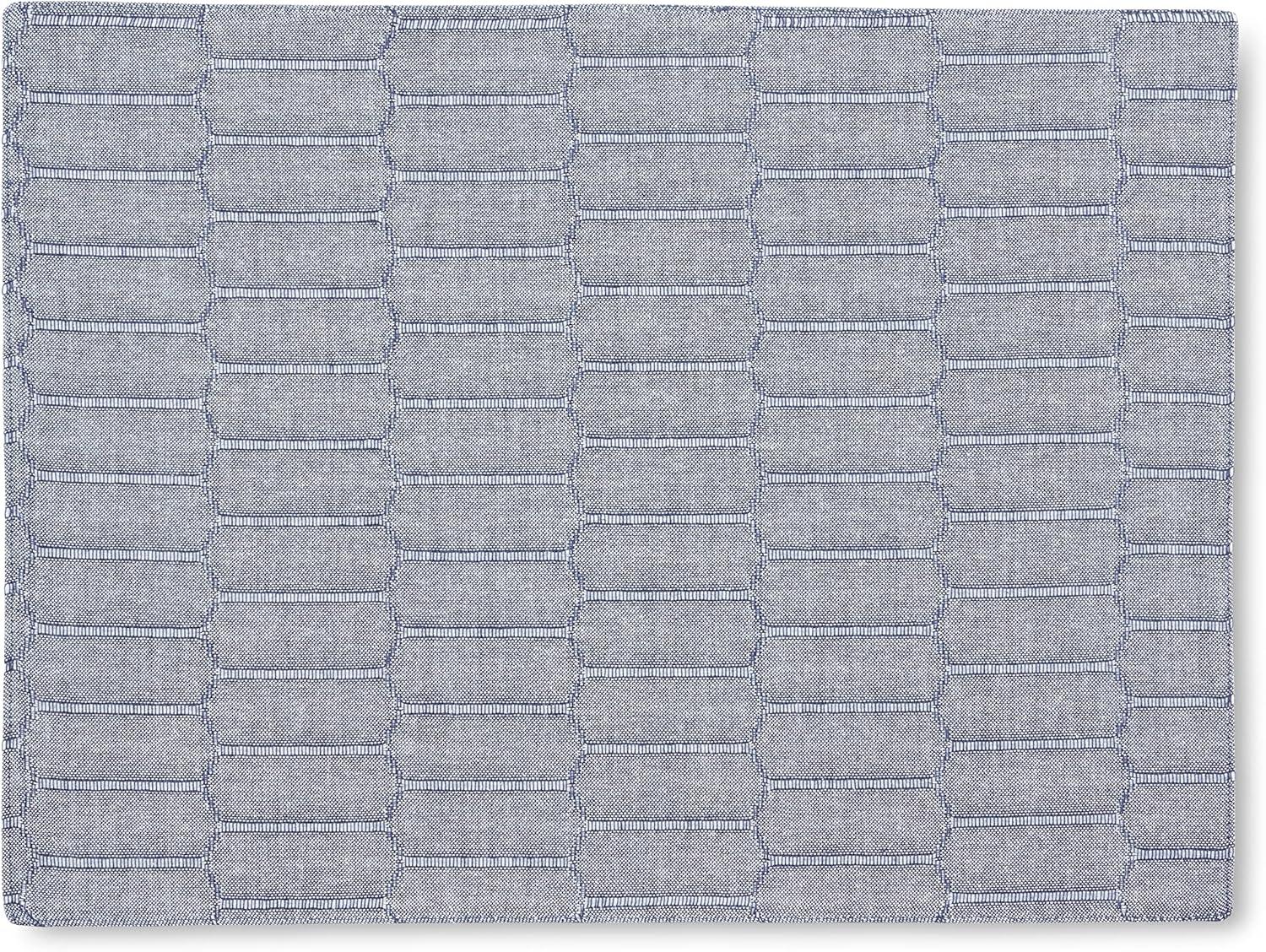 imageMartha Stewart Honeycomb Modern Farmhouse Reversible Placemat 4Pack Set White 13x175Blue