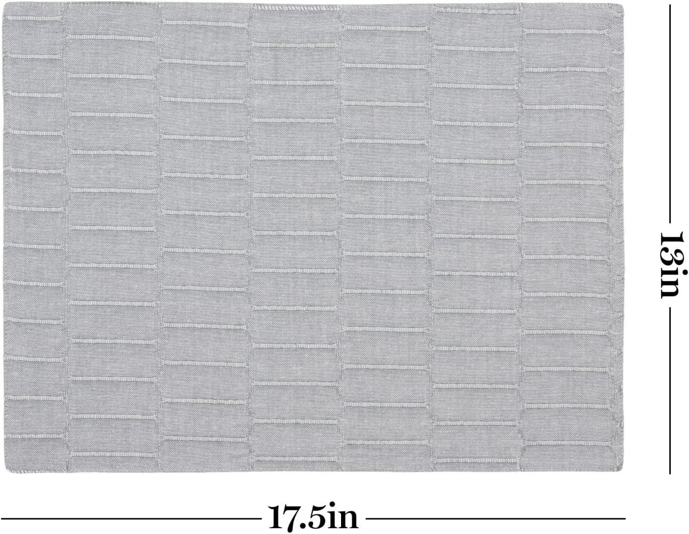 imageMartha Stewart Honeycomb Modern Farmhouse Reversible Placemat 4Pack Set White 13x175Charcoal Grey