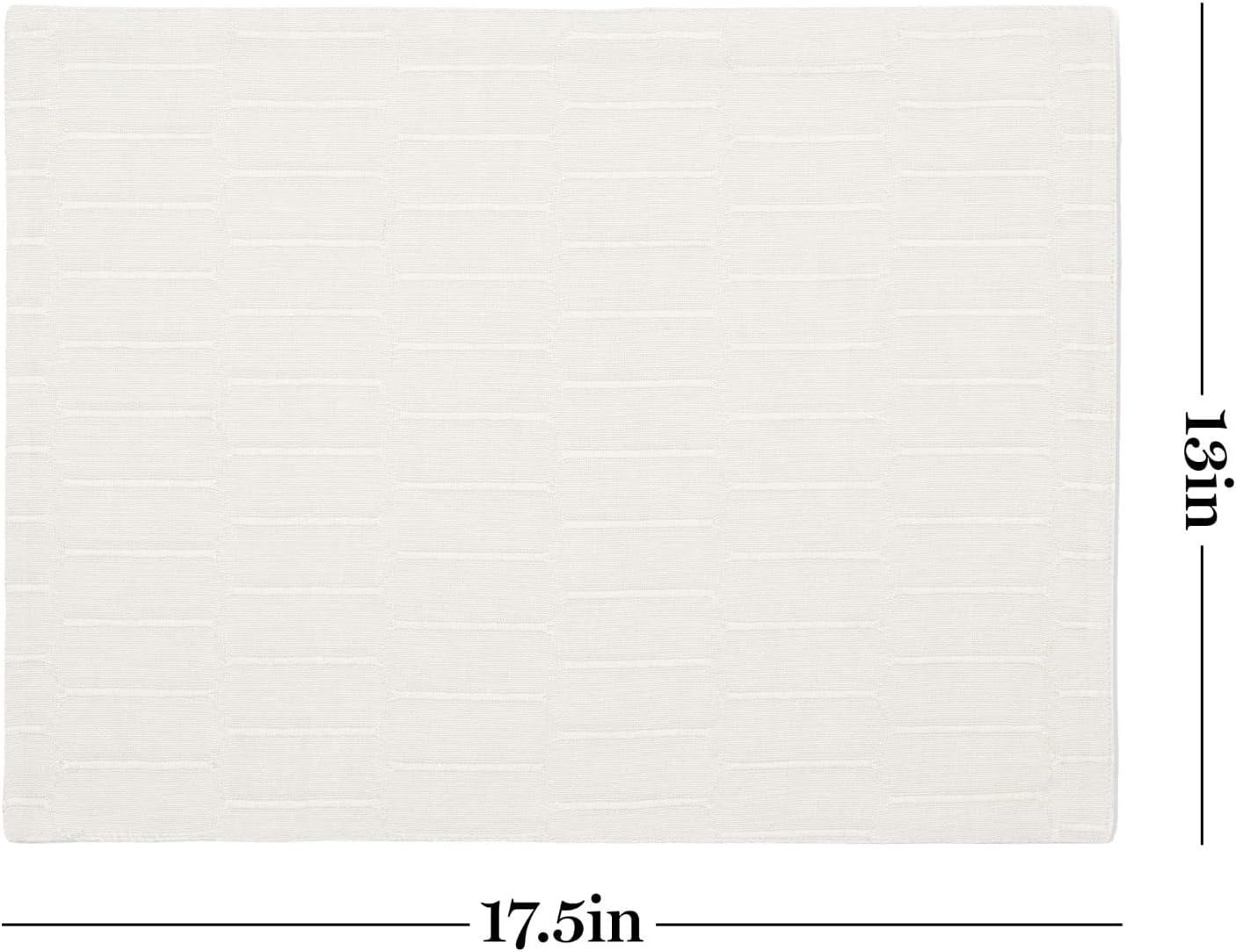 imageMartha Stewart Honeycomb Modern Farmhouse Reversible Placemat 4Pack Set White 13x175Natural