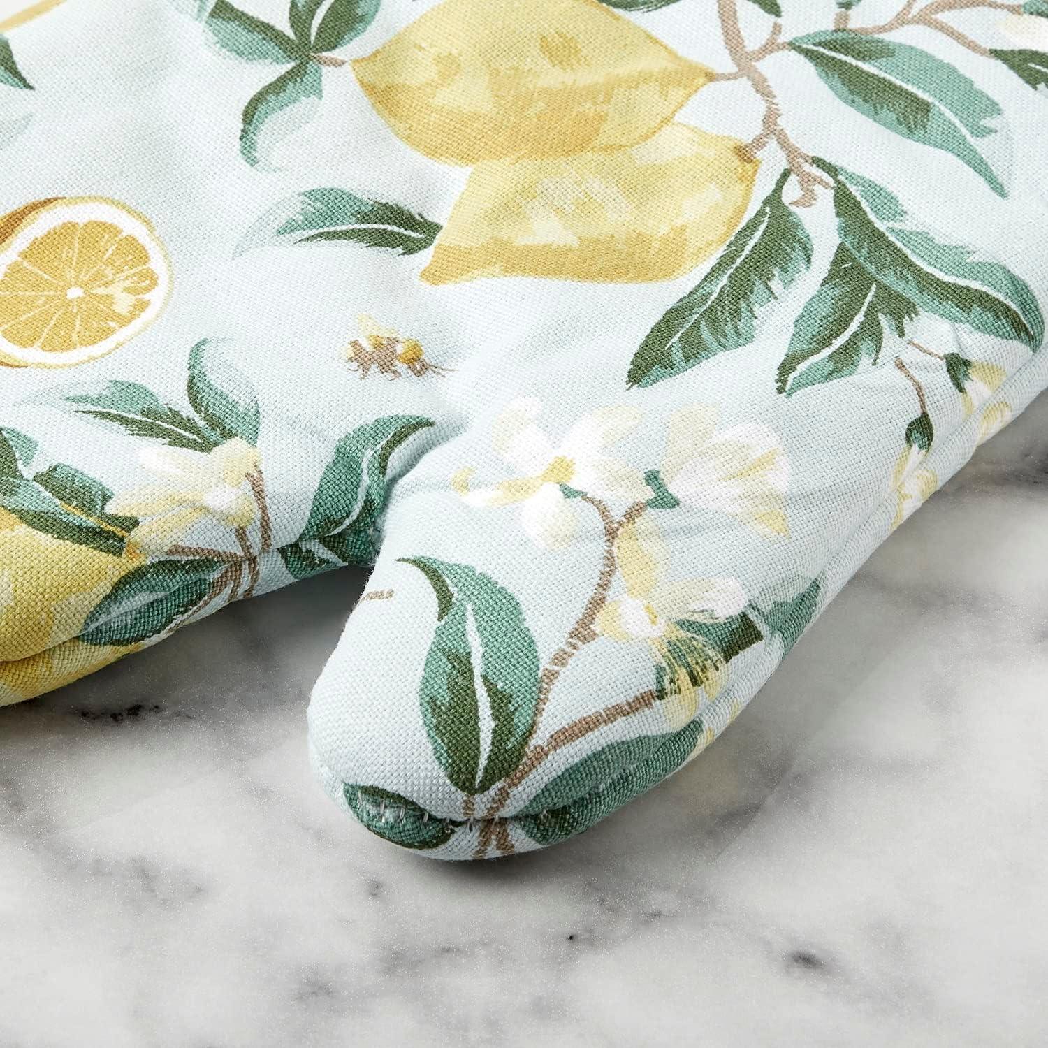imageMartha Stewart Lemon Whimsy Oven Mitt 2Pack Set Yellow 7x13Pot Holder