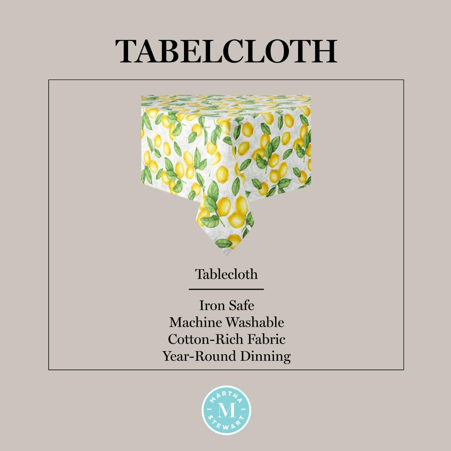 imageMartha Stewart Lots of Lemons Tablecloth Single Pack WhiteYellow 60x8484 x 60 Rectangular