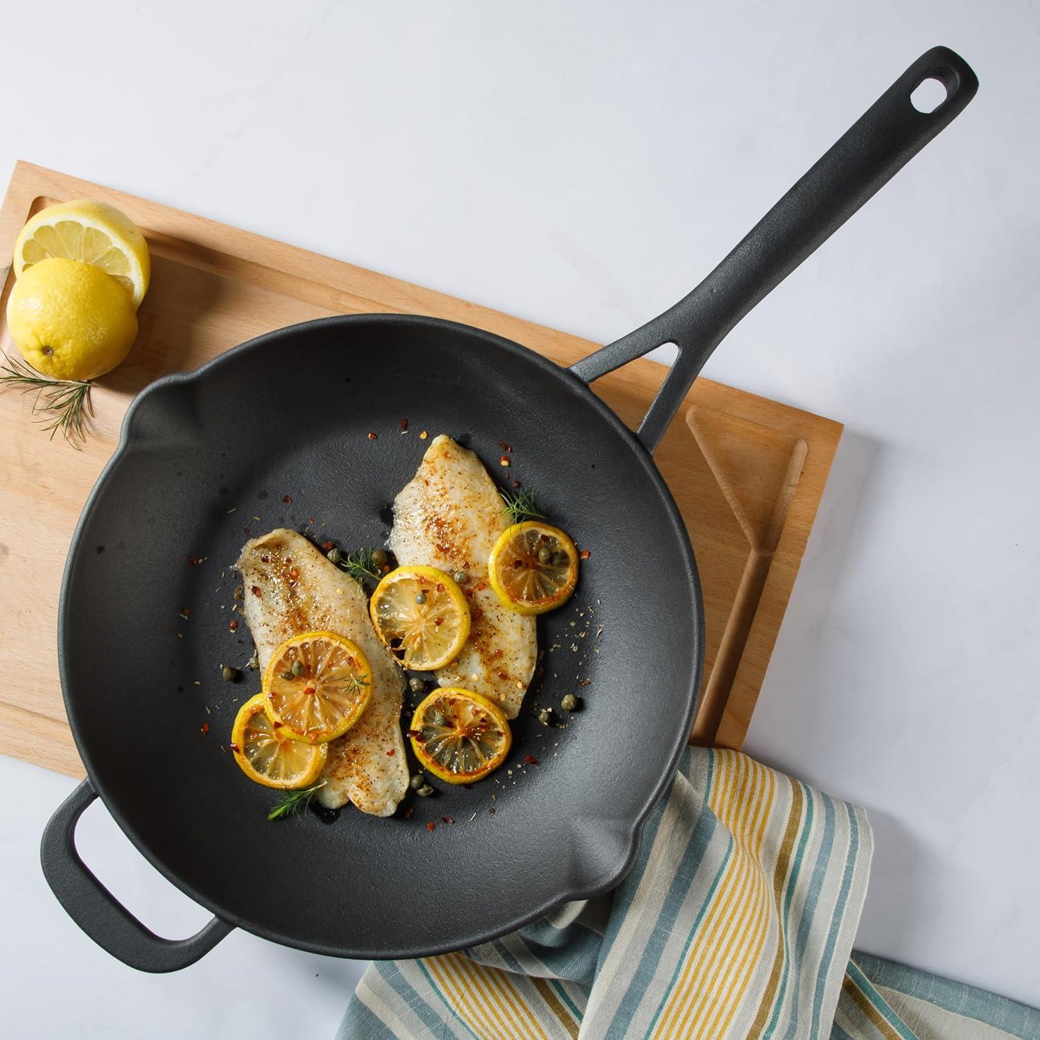 imageMartha Stewart Pre Seasoned Cast Iron 12 SkilletCast Iron