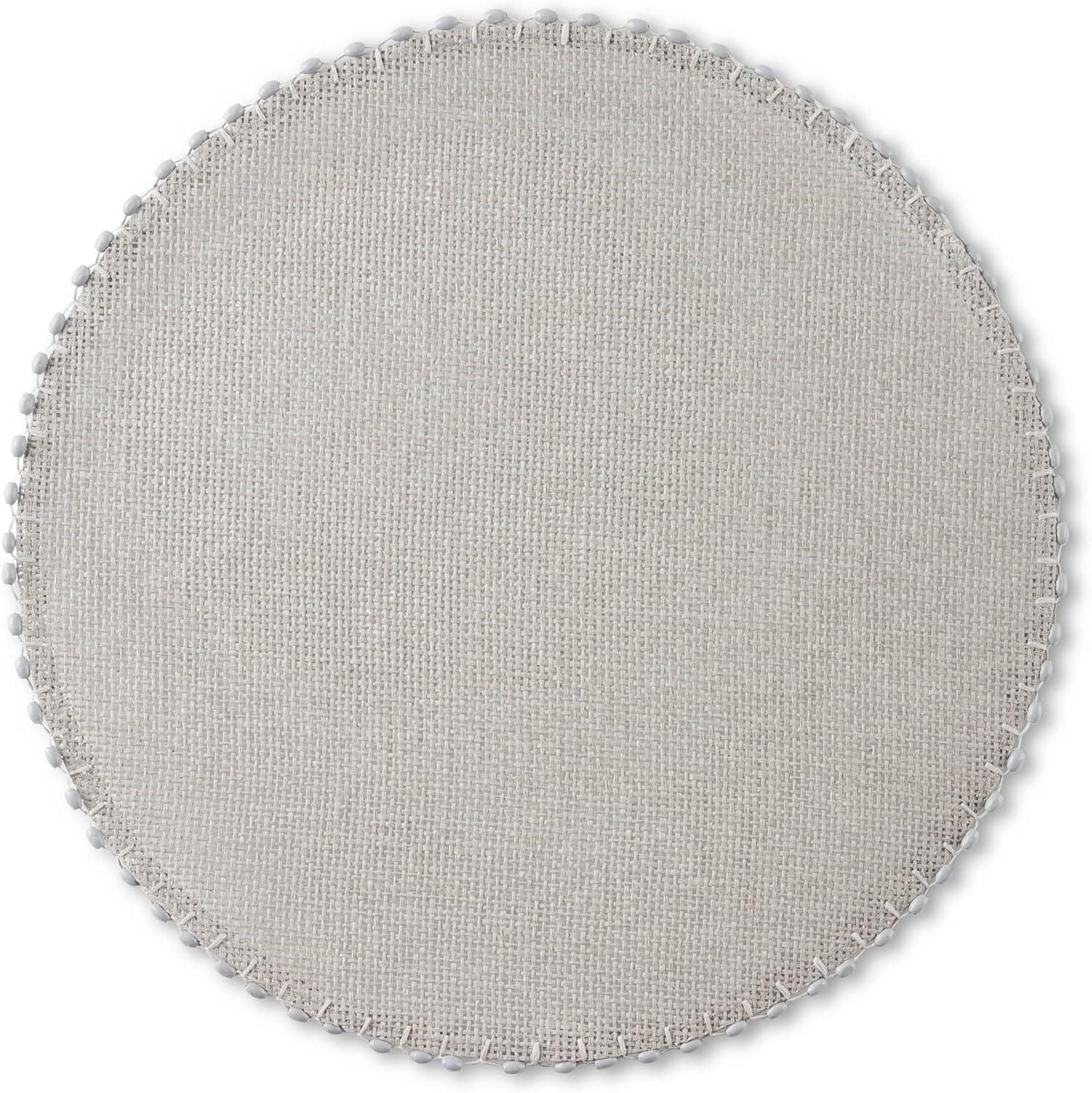 imageMartha Stewart Woven Water Resistant Lindos Placemat Set 6Pack 15 Round GreyGray