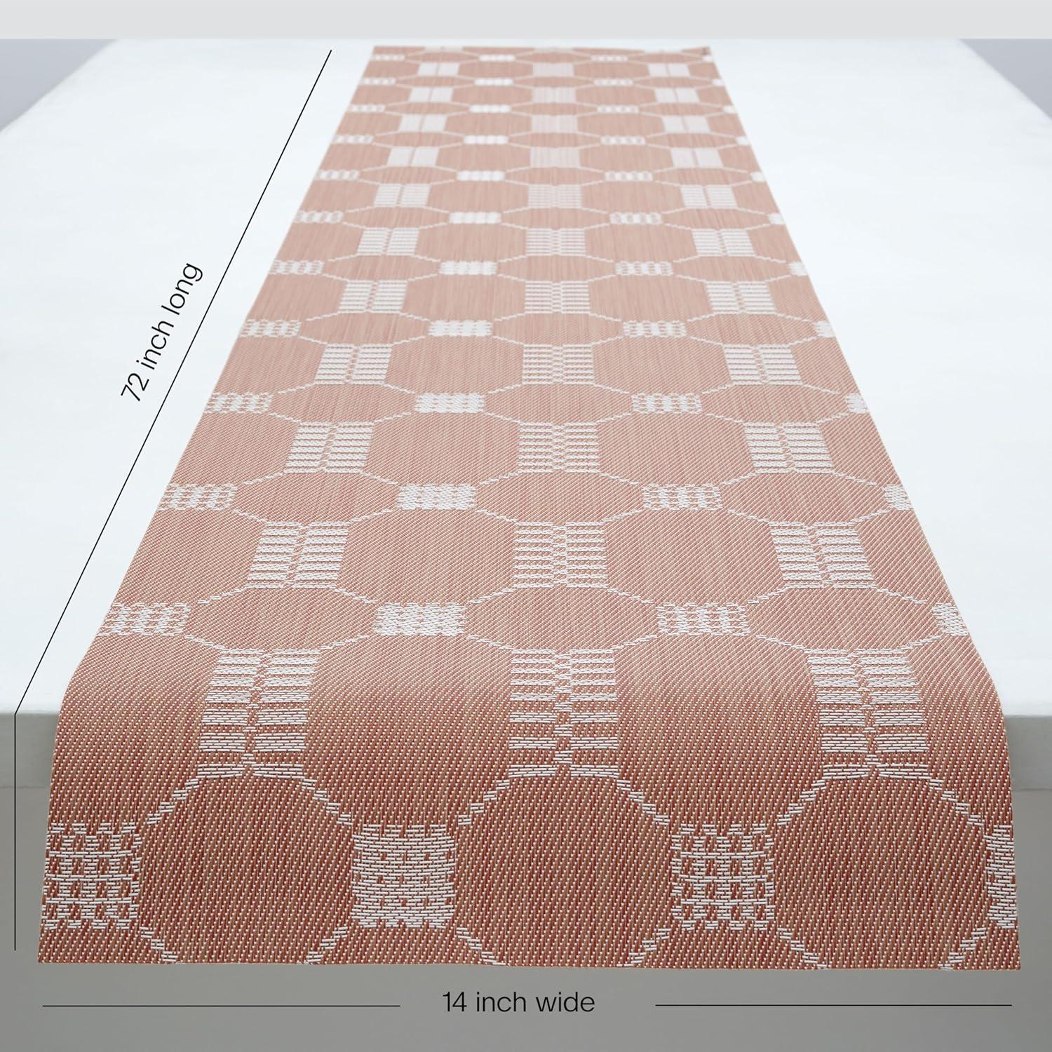 imageMartha by Martha Stewart Chilewich Coverlet Table Runner in Abalone Easy Care Woven Textile IndoorOutdoor StainFade Resistant 14 x 72Burnt Coral