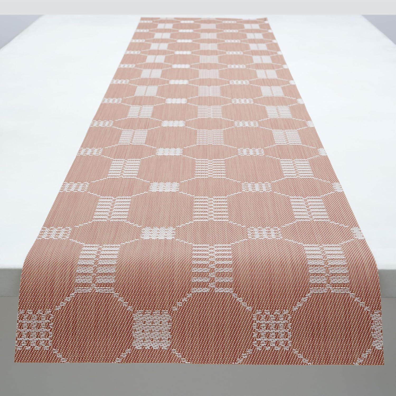 imageMartha by Martha Stewart Chilewich Coverlet Table Runner in Abalone Easy Care Woven Textile IndoorOutdoor StainFade Resistant 14 x 72Burnt Coral