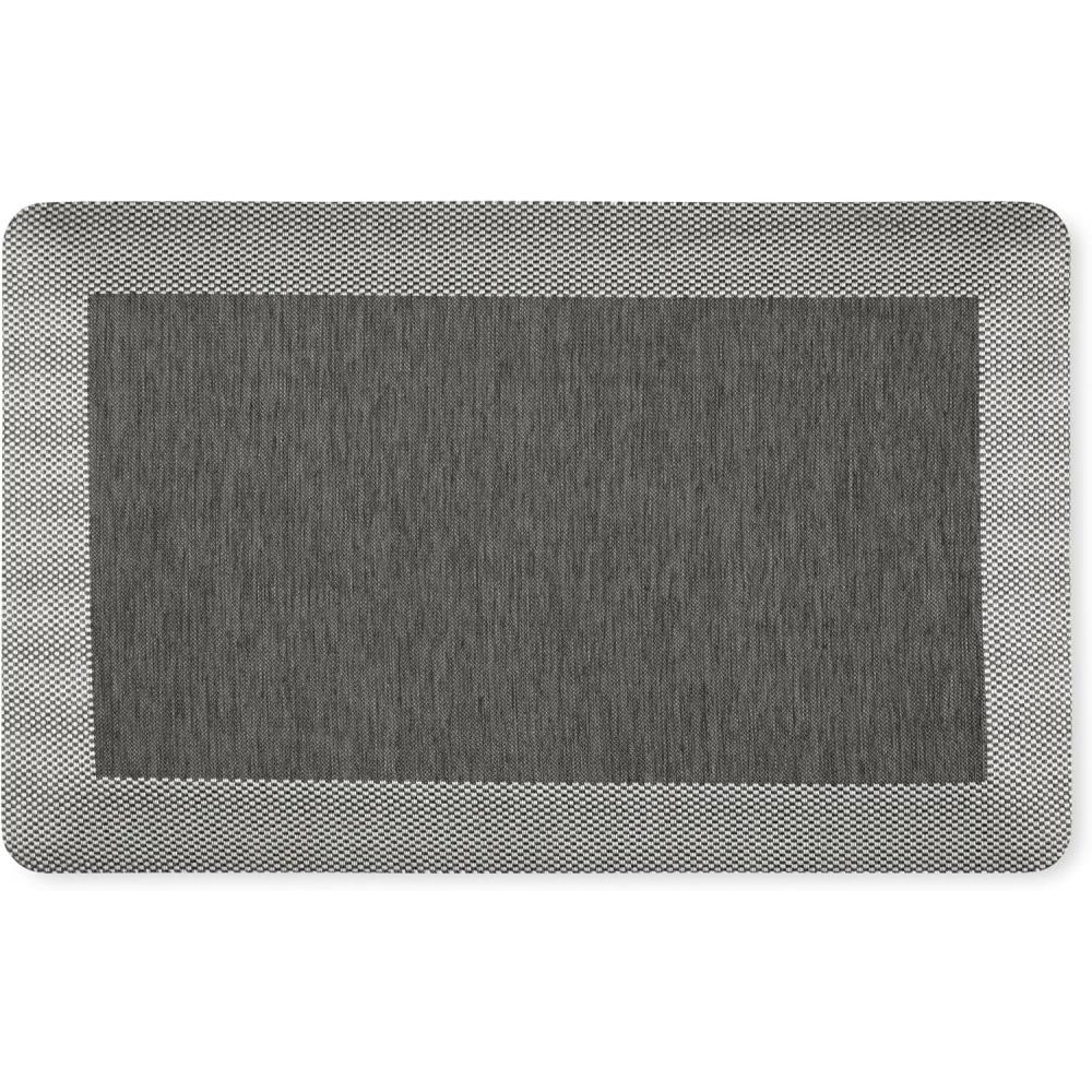 imageMARTHA STEWART Mira Modern Heathered Solid AntiFatigue AirInfused Kitchen Mat Black 196x39